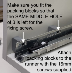 How to fit shallow inner Blum Tandembox Antaro drawer runners